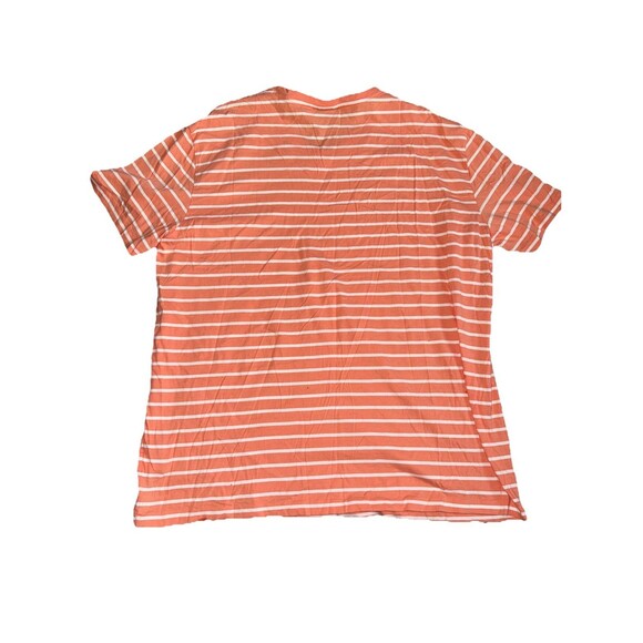 Polo Ralph Lauren Men’s V Neck T Shirt XL Peach White Striped Single Stitch NWT - Picture 6 of 6